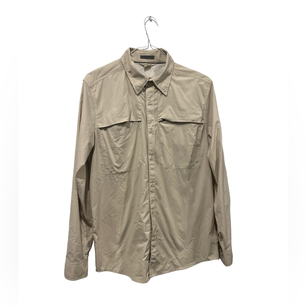 Exofficio‎ Men's Long Sleeve Button Down Beige Size Large Fishing Vented Pockets